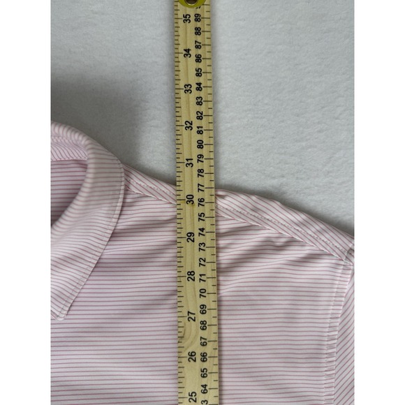 PETER MILLAR Summer Comfort STRIPED Pink & Wht Sz L Golf Business Casual - Picture 3 of 9